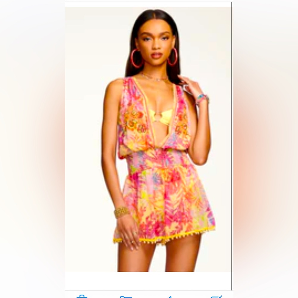 Ramy Brook Printed Tanya Coverup Romper small